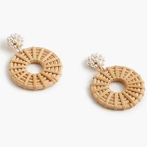 NWT J Crew Pearl woven circle statement earrings